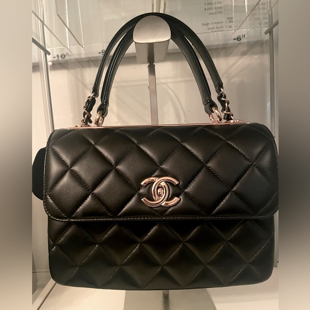 SOLD $7️⃣8️⃣0️⃣0️⃣ Chanel Trendy CC Small Black with Rose Gold Hardware